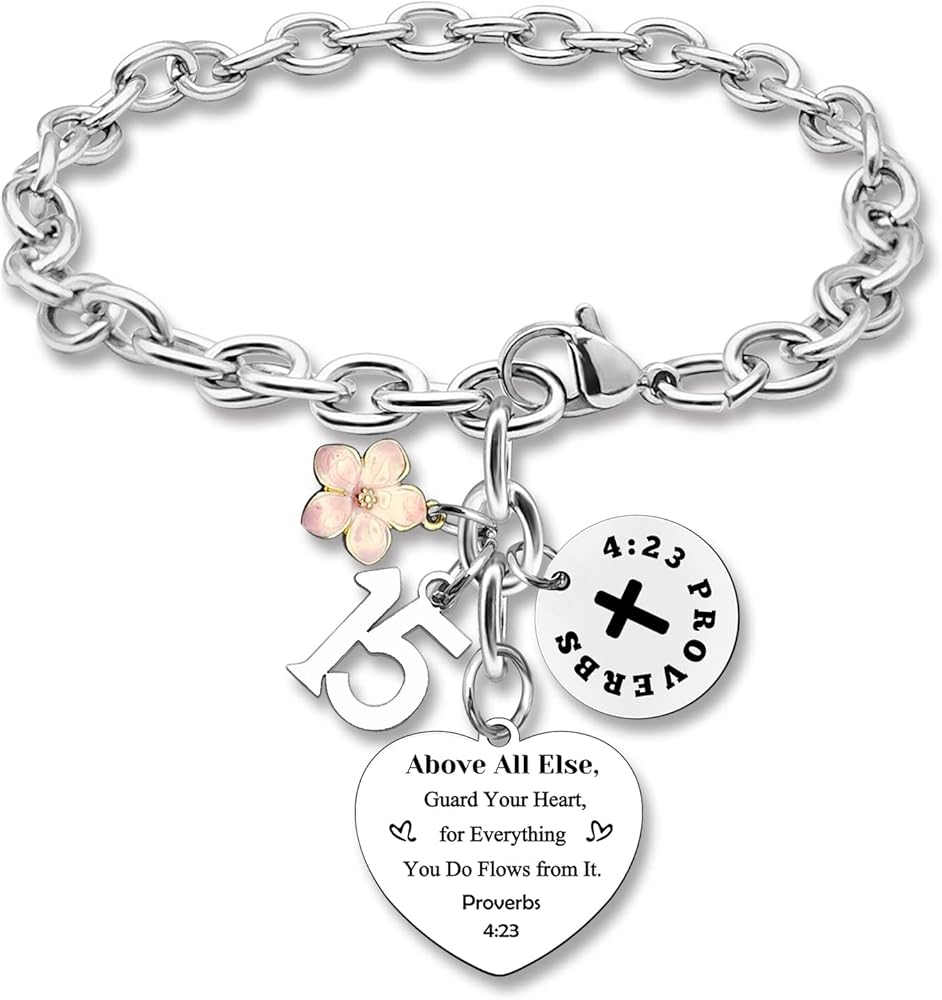 Birthday Gifts for Girls Bracelet Birthday Charm Bracelets Stainless Steel Bracelet Gift for Women Girls 13 15 16 18 21 Year Old Daughter Granddaughter Birthday Present