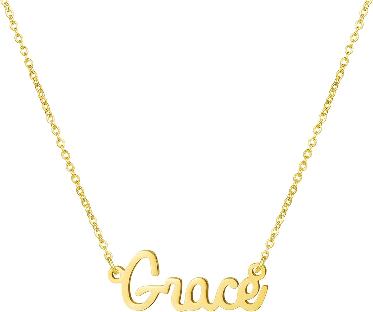 Yiyang Personalized Name Necklace 18K Gold Plated Stainless Steel pendant Jewelry Birthday Gift for Girls
