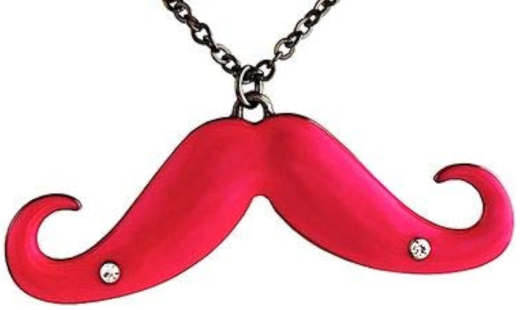 Pink Mustache Necklace