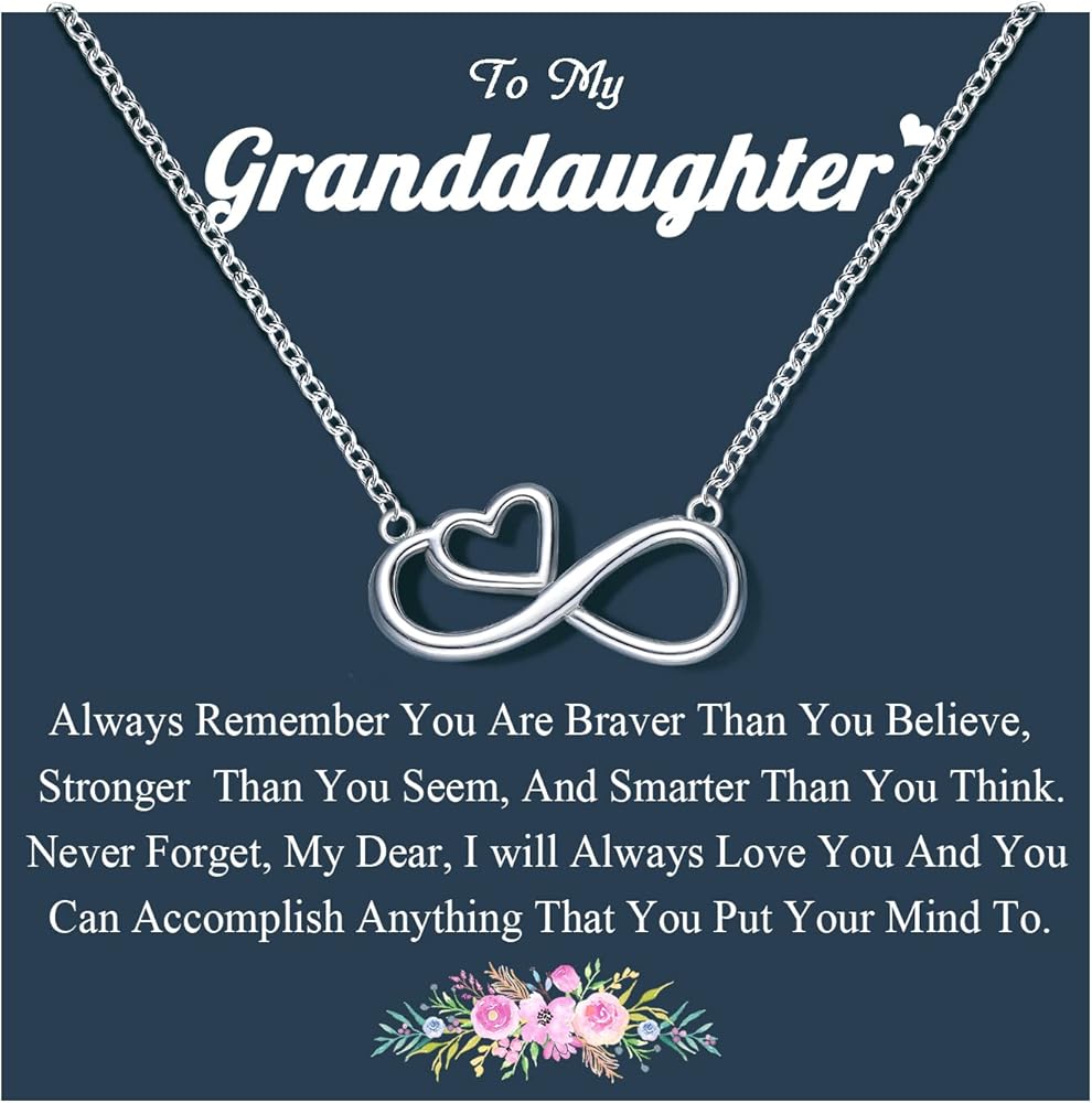 UNGENT THEM Infinity Heart Necklace for Girls, Birthday Valentines' Day Graduation Confirmation Christmas Back to School Gifts for Teens, Girls