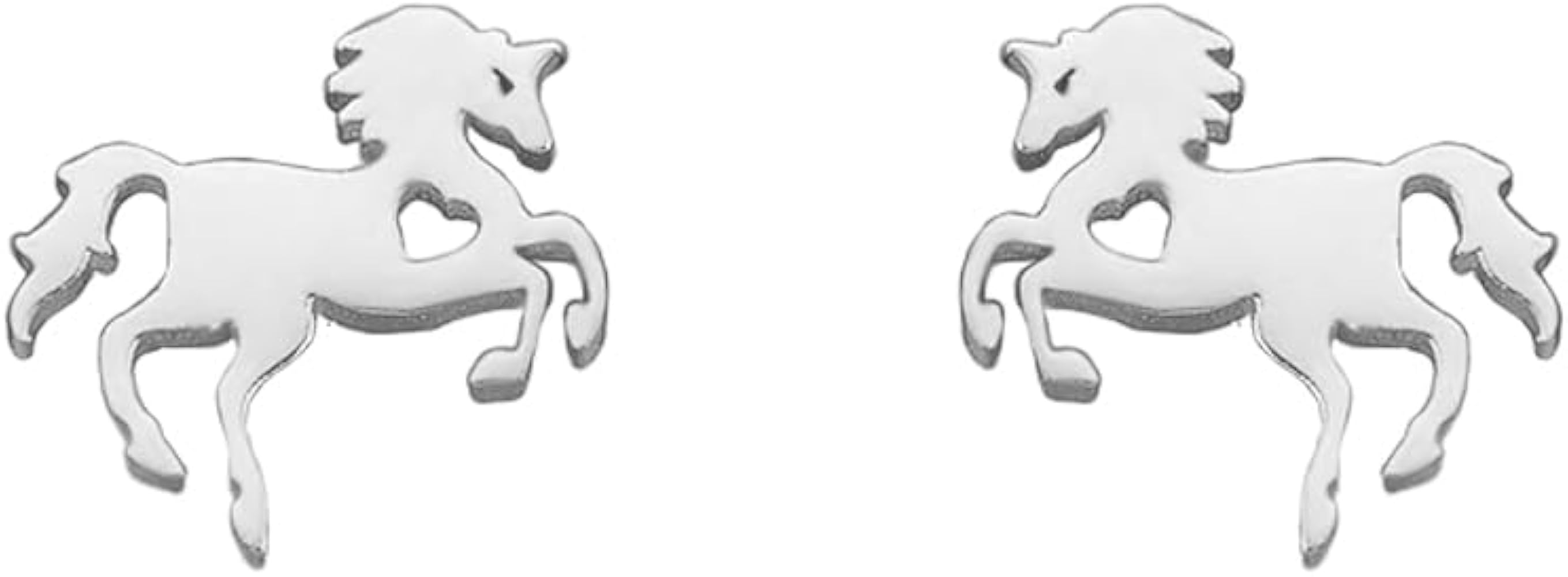 Simple Heart Horse Hypoallergenic Small Stud Earrings Stainless Steel for Women Men Teen Girls Sensitive Ear Cute Animal Cartilage Pierced Tiny Little Huggie Sleeper Studs Earring Fashion Jewelry Christmas Gifts