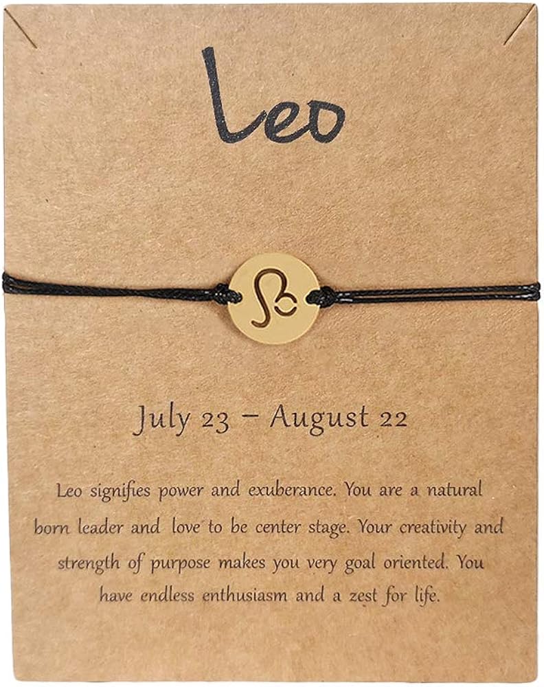 HUJUON 14k Gold Zodiac Bracelet Constellation Sign Bracelet for Women.12 Astrology Horoscope Bracelet/Anklet Girl Teens Friendship Couple Jewelry with Card