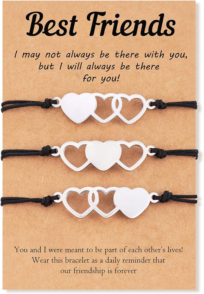 Tarsus 2/3/4/5/6 Pcs Best Friend Bracelets Bff Matching Heart Bracelet Best Friend Friendship Gifts for Women Friends Girls Teen