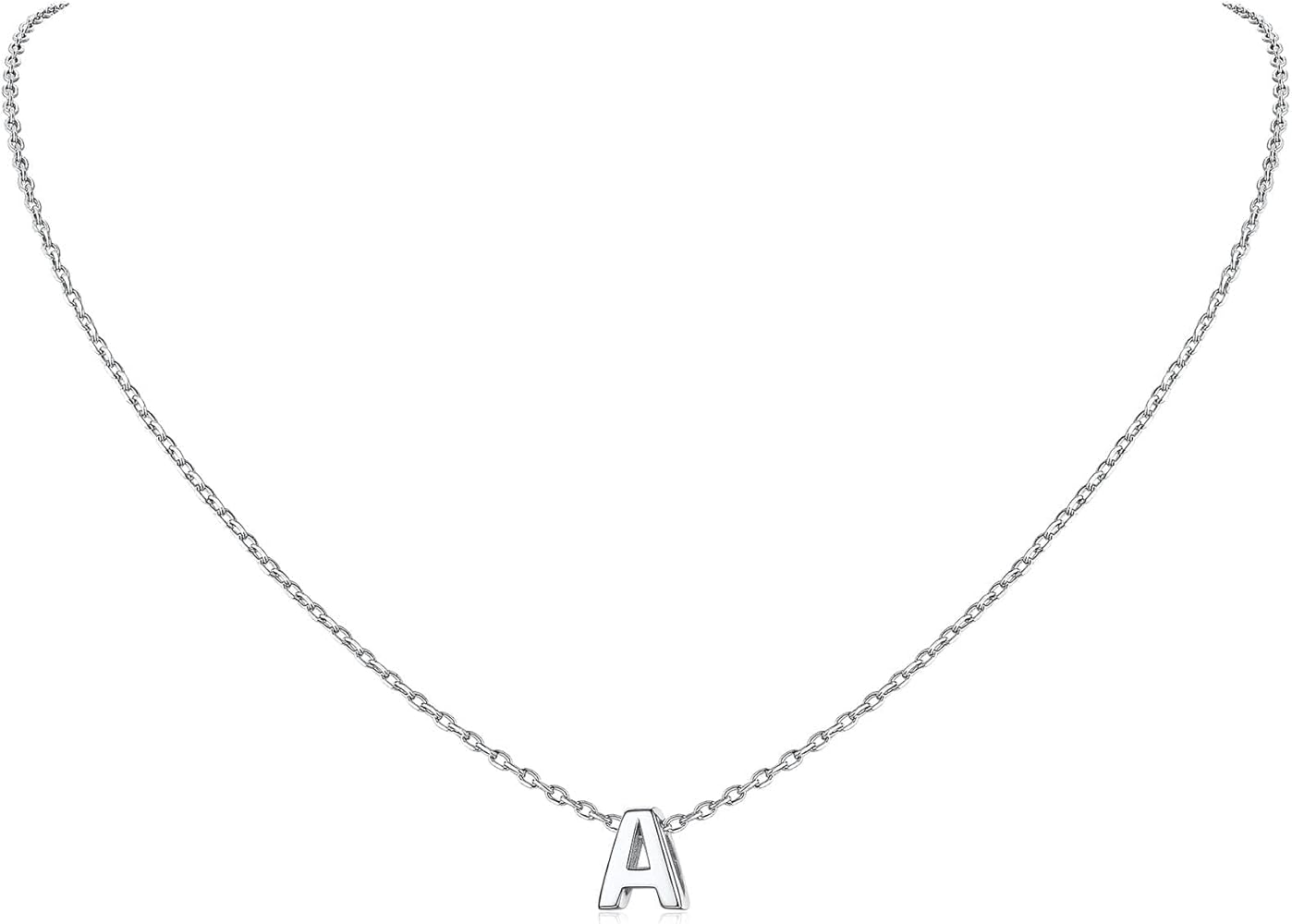 ChicSilver 925 Sterling Silver Initial Necklace for Women Girls Dainty Letter Jewelry Personalized Gift (with Gift Box)