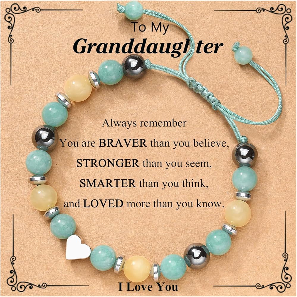 UPROMI To My Daughter/Granddaughter/Niece Bracelet, Birthday Back to School Graduation Christmas Gifts for Girls