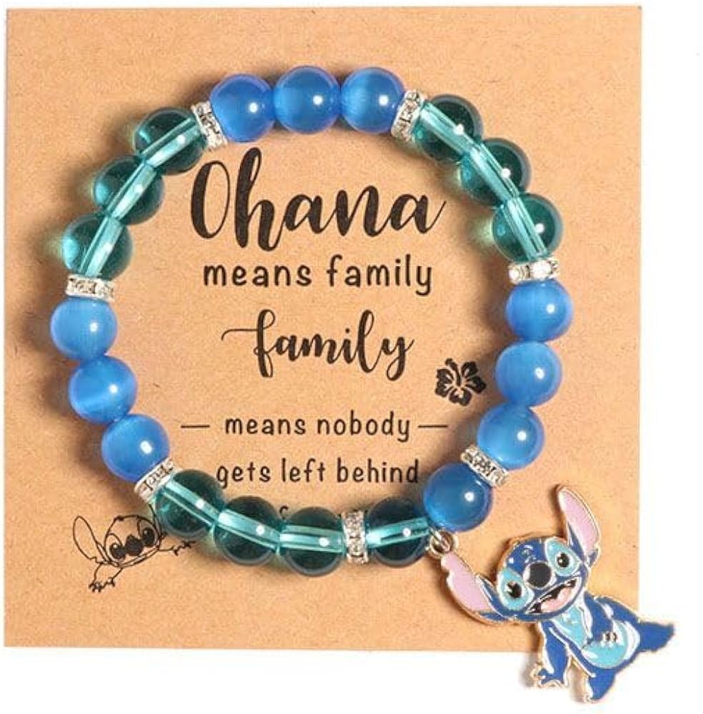 Stitch Bracelet for Her Best Friend,Ohana Means Family,Birthday Back to School Christmas Gifts for Daughter Niece Granddaughter